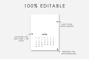 2025 Editable Calendar Template