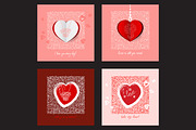 Valentine`s Day Greeting Cards, an Illustration by GalaStudio (Thumbnail 2 of 5)