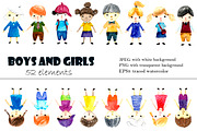 Watercolor children, an Education Illustration by Vikeriya (Thumbnail 1 of 3)