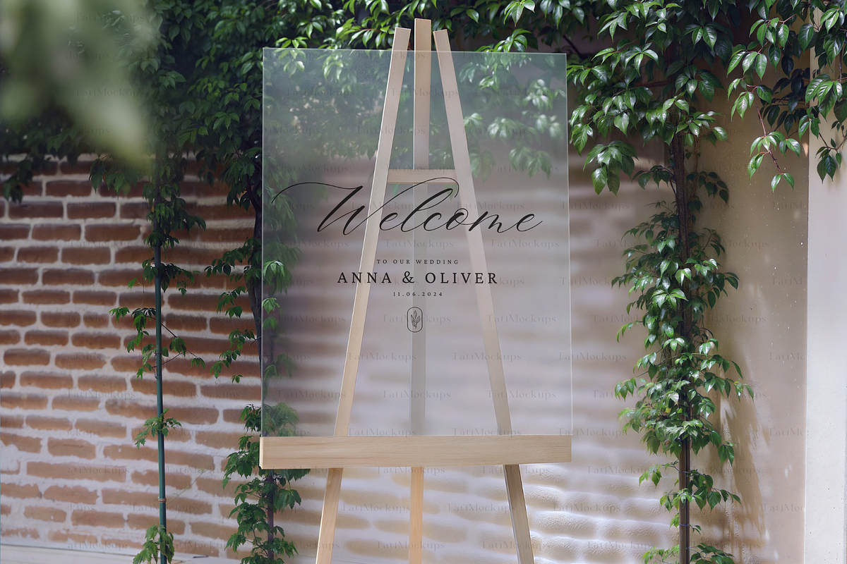 Acrylic Wedding Sign Mockup on Easel, a Product Mockup by TatiMockup (Photo 3 of 4)
