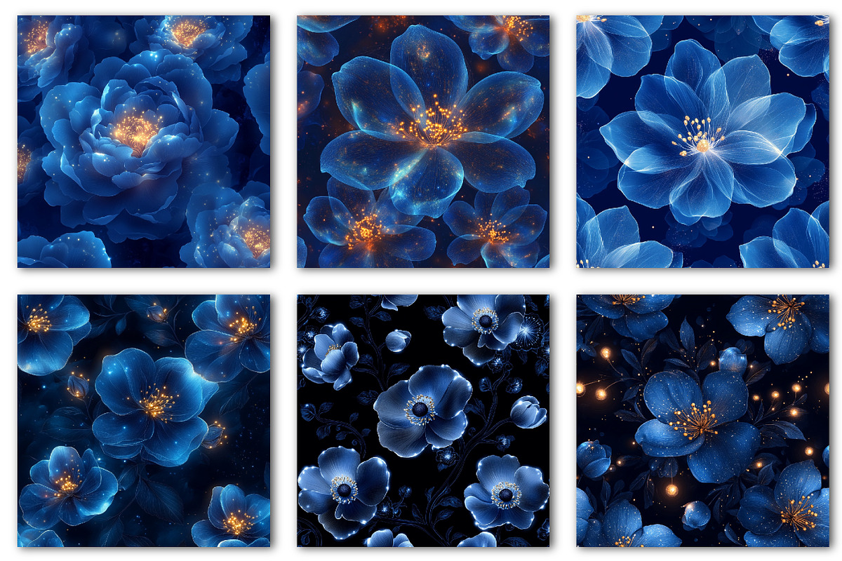 Luminous Floral Seamless Patterns, a Texture Illustration by Dream Creation (Photo 2 of 6)