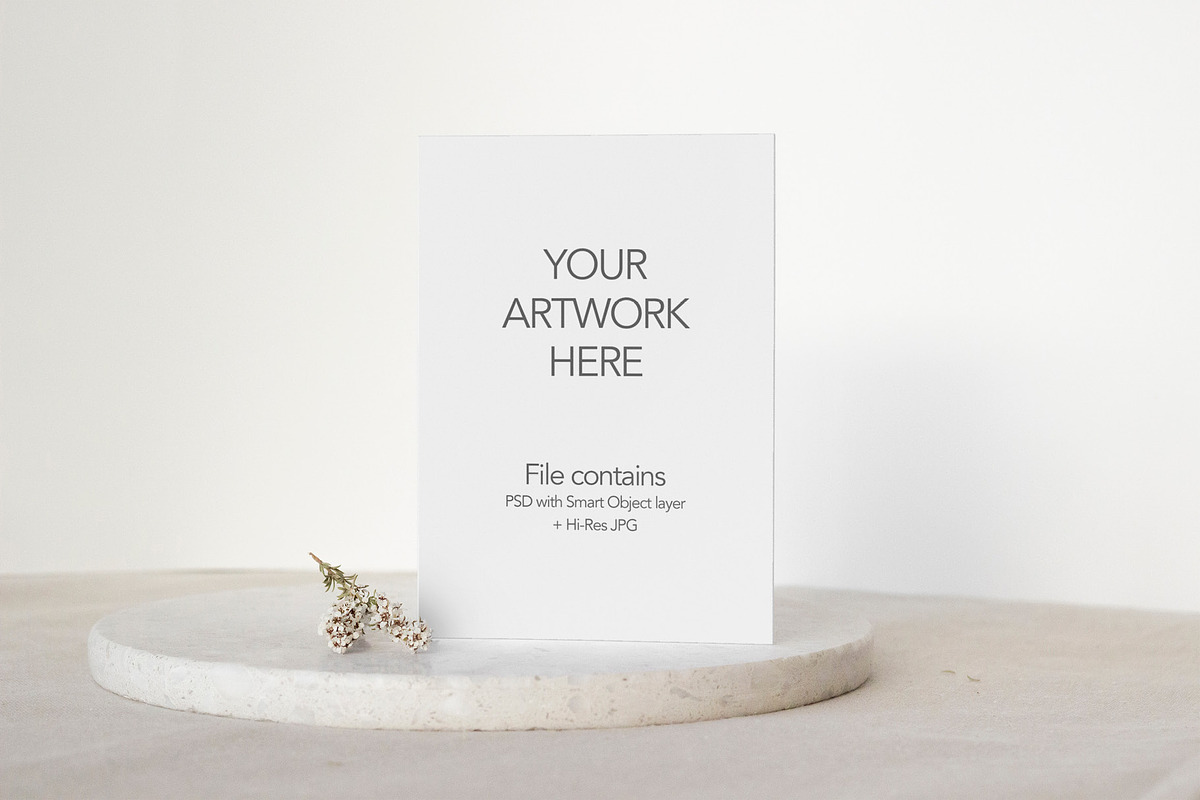 Minimal Greeting Card Mockup – ISO, a Product Mockup by OakstoneCreative (Photo 2 of 8)