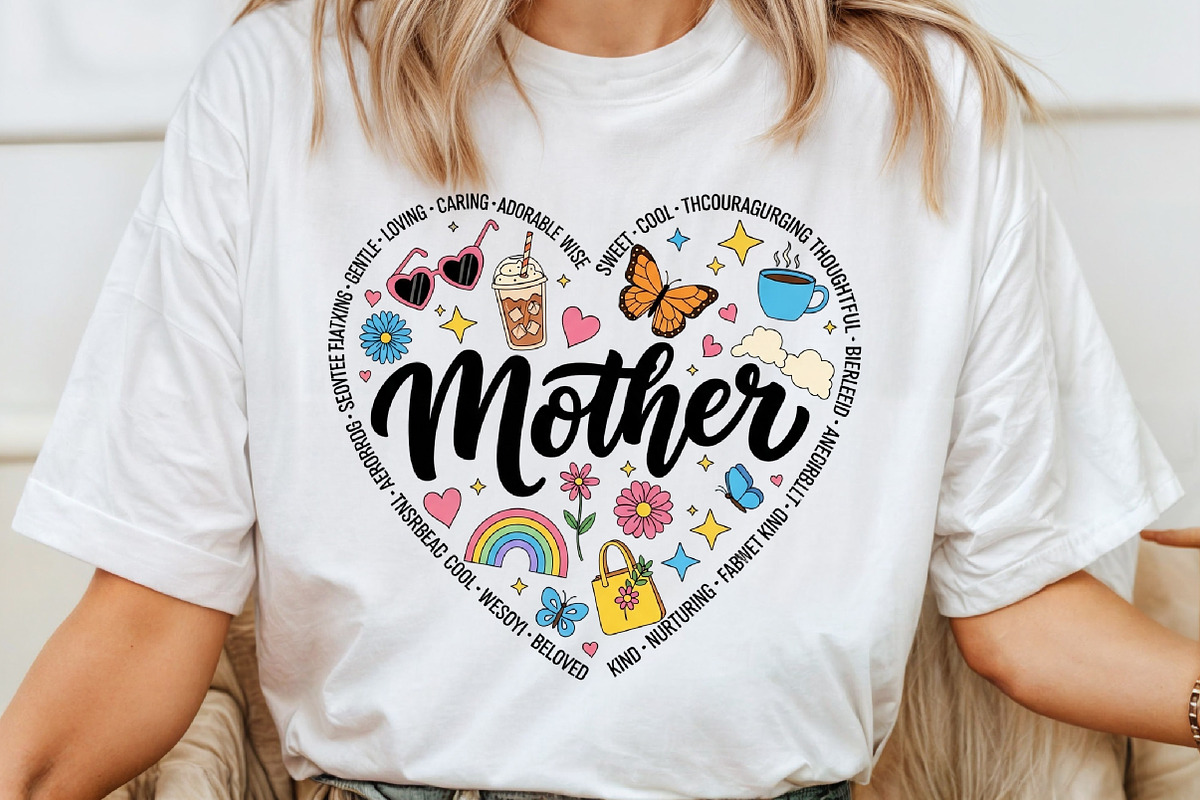 Retro Mothers Day, Mama Heart, Mom, a Seasonal Illustration by Sublimation Artist (Photo 4 of 9)