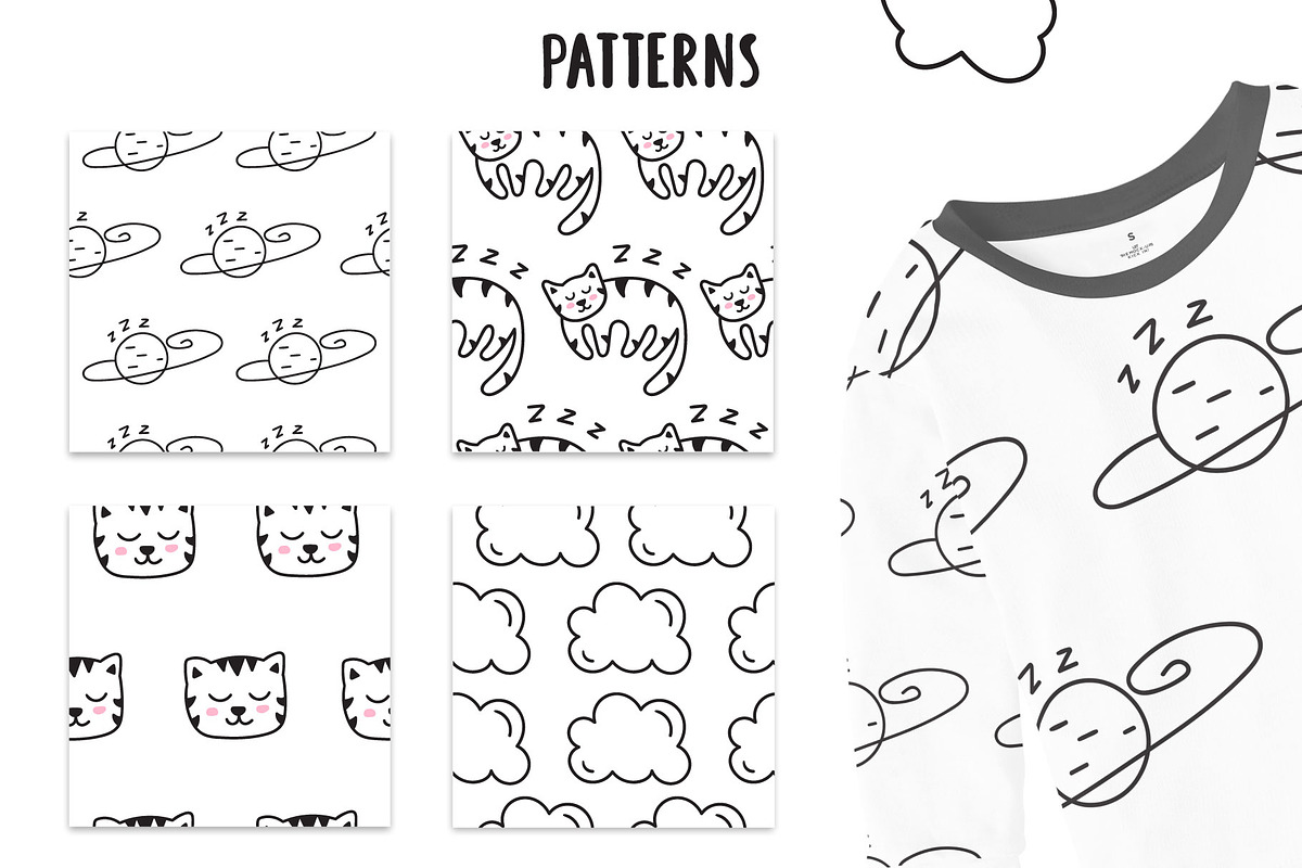 Good night cats, an Animal Illustration by cutelevindesign (Photo 7 of 9)