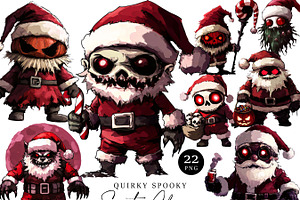 Quirky Spooky Santa Claus Clipart, an Object Illustration by Design Scotch