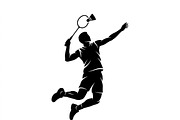 60 Badminton Player Smash Silhouette, a Person Illustration by Amazin_art (Thumbnail 25 of 37)