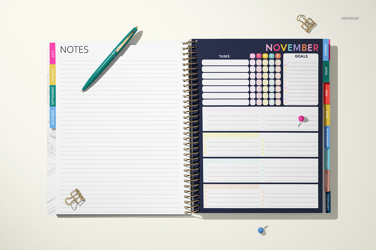 Weekly & Monthly Planner Mockup Set, a Merchandise Mockup by creatsy5 (Photo 6 of 12)