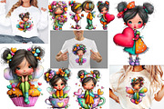 Valentine Girls Clipart, an Illustration by Designworld (Thumbnail 2 of 6)