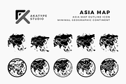 Asia Map Outline Icon, a Solid Icon by Akatype Studio (Thumbnail 1 of 3)
