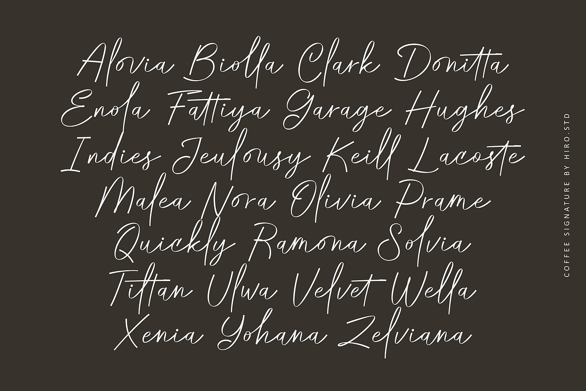 Coffee Signature - Handwritten Font, a Handwritten Font by HIRO.std (Photo 9 of 11)