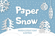 Paper snow. Cutout font & extras., a Script Font by Red Ink (Thumbnail 1 of 11)