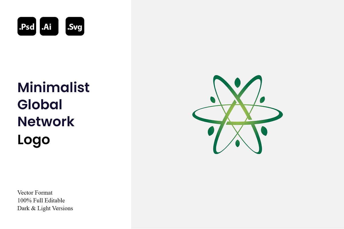 Minimalist Global Network Logo, a Branding & Logo Template by Luxury Logos (Photo 1 of 4)