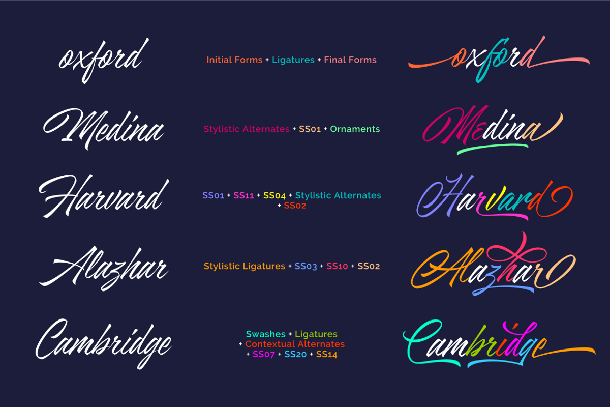 Azkia Script - 1200+ Glyphs preview 5