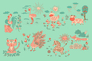 Funny Cartoon Animals Set, an Animal Illustration by Marya Deneko (Thumbnail 3 of 5)