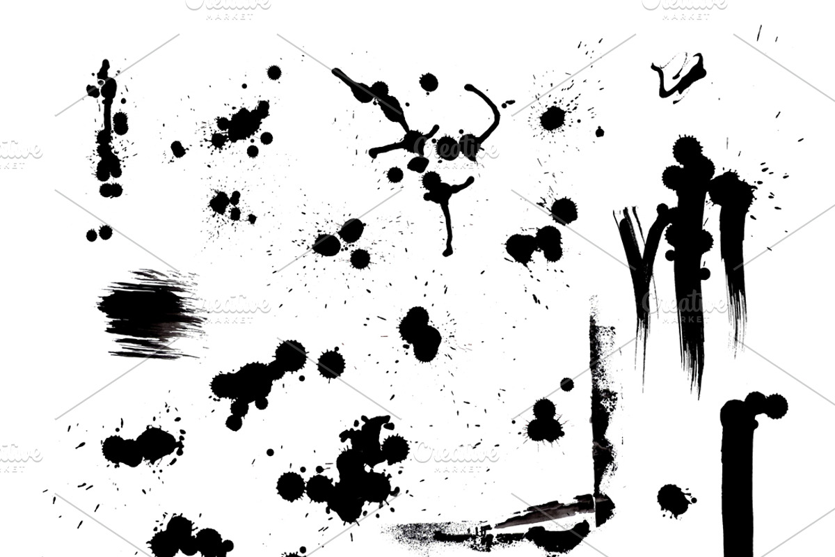 Vector set of artistic stains, a Texture Graphic by Eugenia Hauss Design