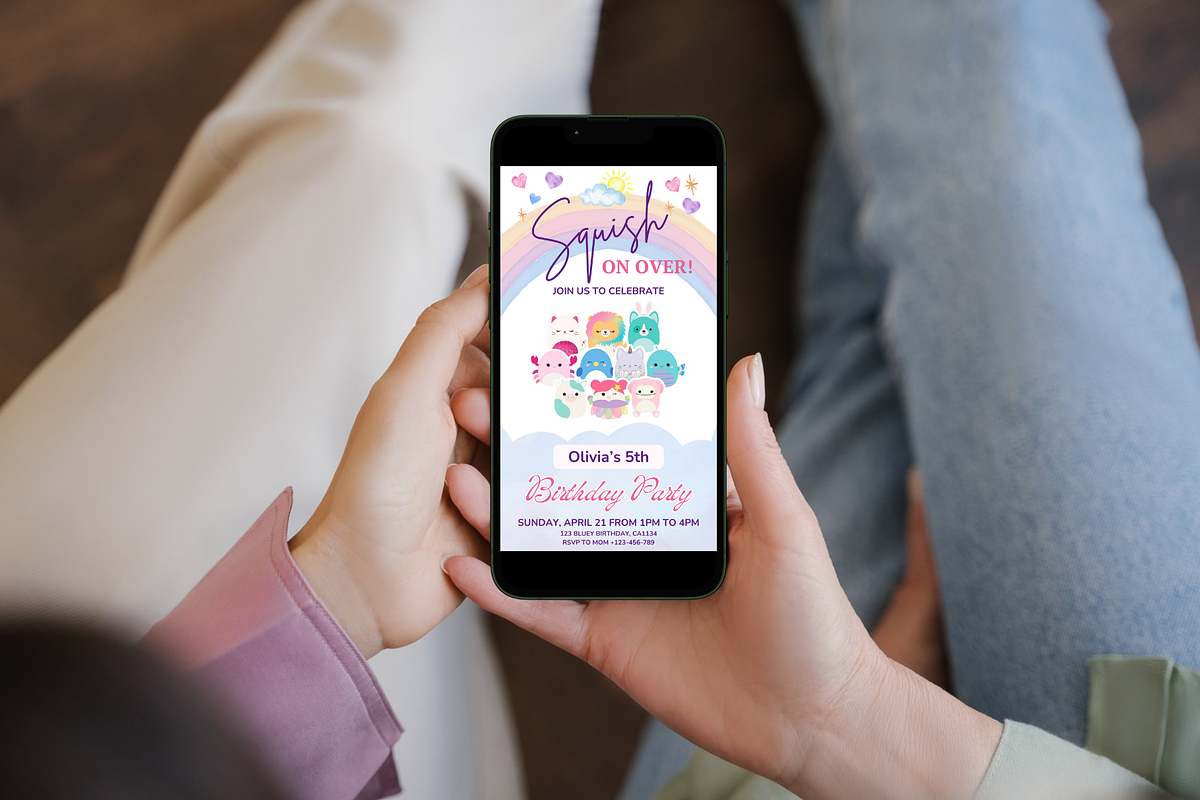 Squishmallow Birthday Invitation, an Invitation Template by Earth5168 (Photo 3 of 9)