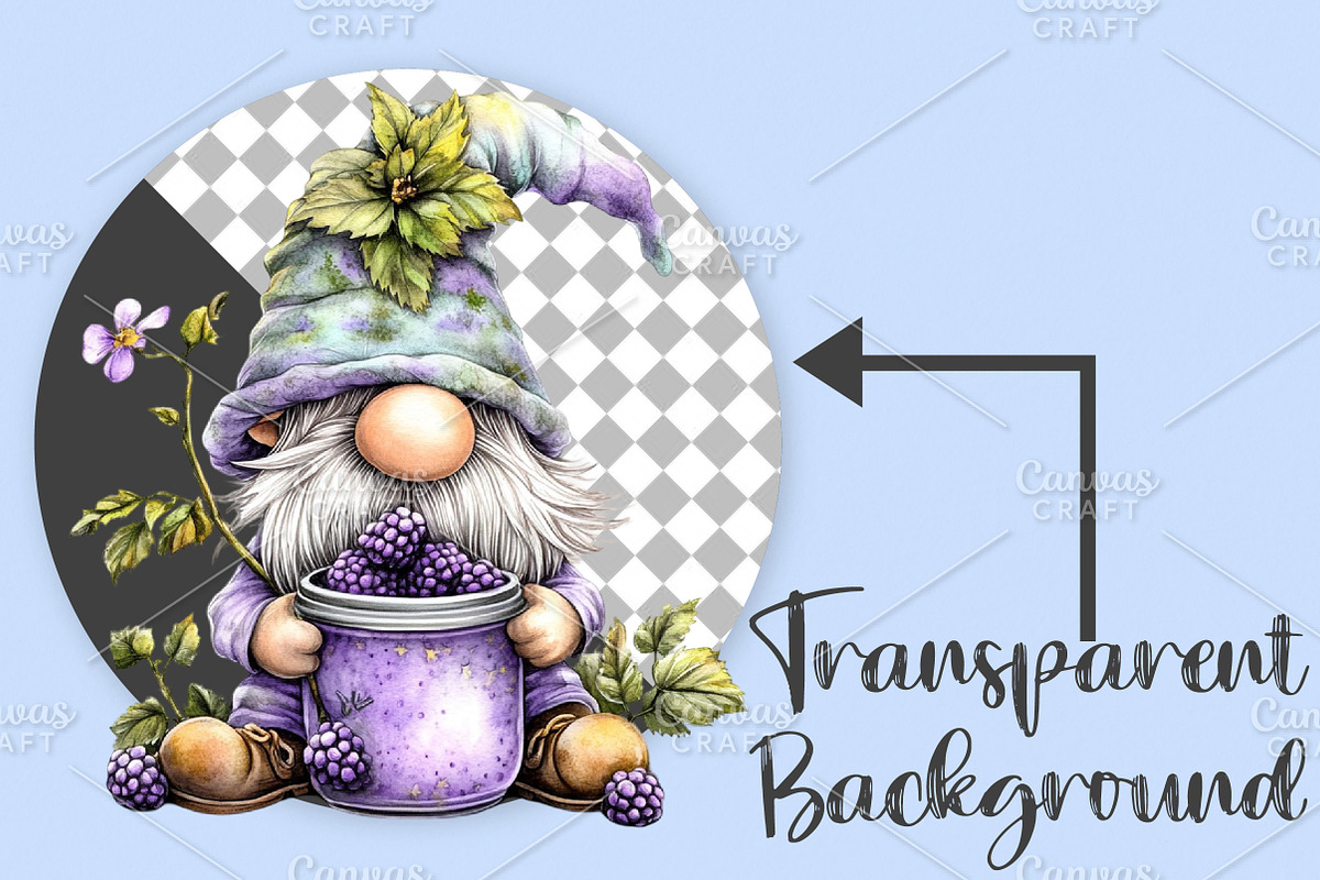 Whimsical Summer Gnome Clipart PNG, an Illustration by Canvas Craft (Photo 2 of 7)