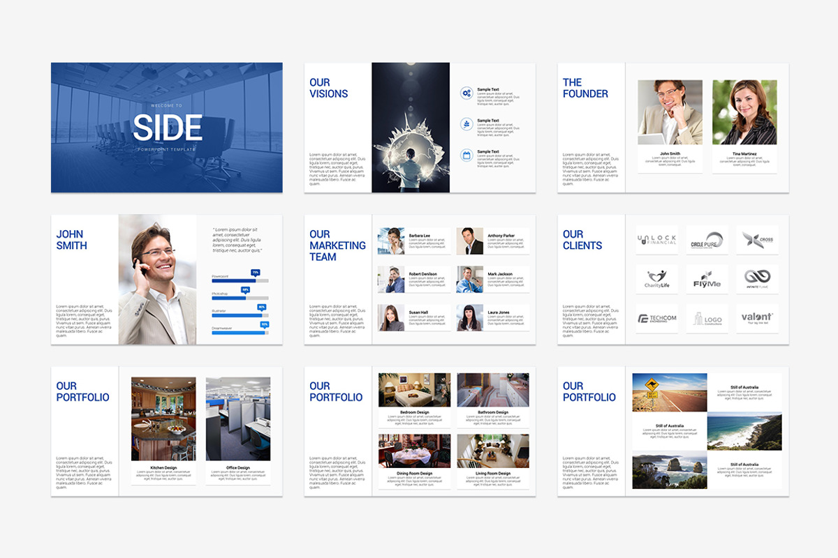Side - PowerPoint Template, a Presentation Template by everslide (Photo 3 of 7)