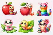 Kawaii School Worm Sublimation, an Illustration by CreationArt (Thumbnail 2 of 5)