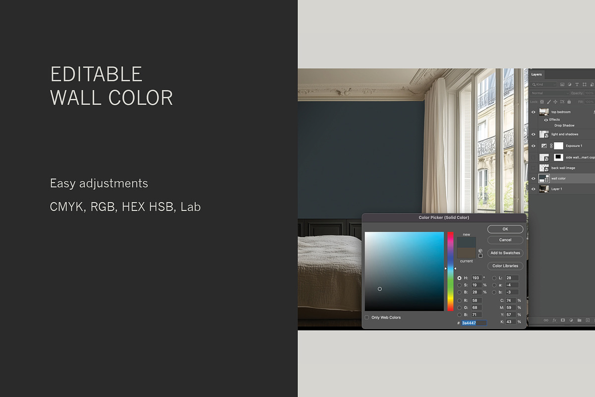 French Apartment: Bedroom Mockup 1, a Household Mockup by Blixa 6 Studios (Photo 5 of 7)