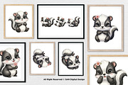 15 Bundle Watercolor Skunk Girl Cute, an Animal Illustration by Morspective (Thumbnail 4 of 8)