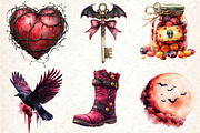 Burgundy Halloween Clipart, an Illustration by Dream Creation (Thumbnail 4 of 7)