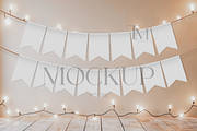 Wall Garland Mockup, Bunting Mock, a Product Mockup by TatiMockup (Thumbnail 1 of 5)