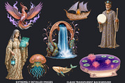 Art Nouveau Celestial Voyagers PNG, a Decorative Illustration by ThatsDesignArt (Thumbnail 3 of 10)