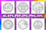 Mandala With Summer Coloring Book, a Decorative Illustration by Design Zone (Thumbnail 3 of 5)