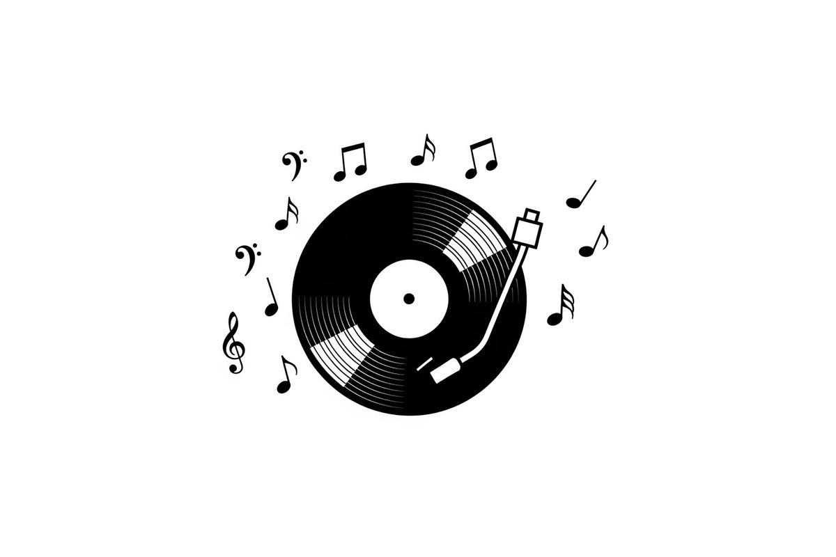 Vintage Vinyl Record & Turntable Bun, an Illustration by Creativeshirt (Photo 25 of 31)