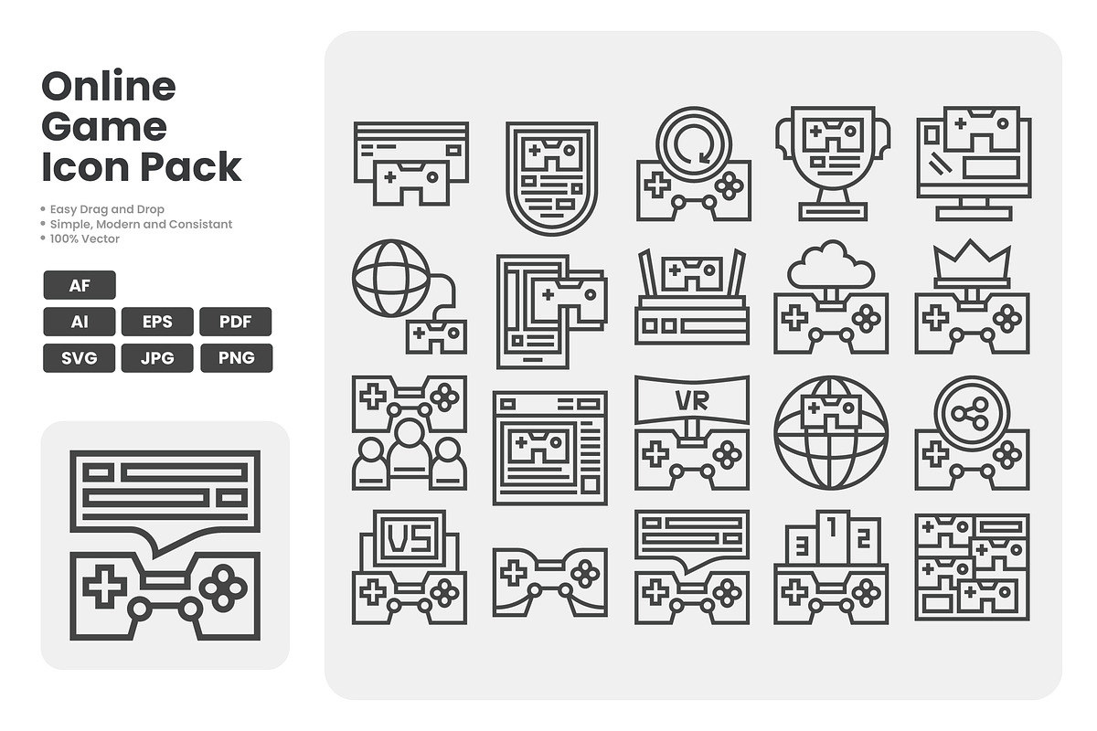 Online Game Icon Pack, an Outline Icon by erifqizeicon (Photo 3 of 3)