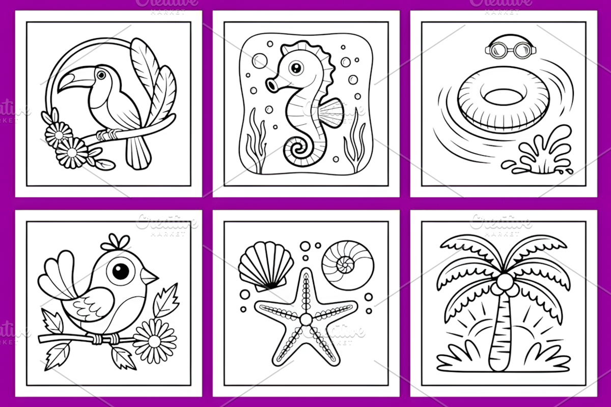 Bold and Easy Cute Summer Coloring, a Seasonal Illustration by Ink Gallery (Photo 3 of 4)