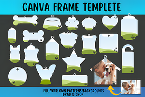 Dog Tag Frame. Canva Frame Template., a Marketing Template by Ink Gallery