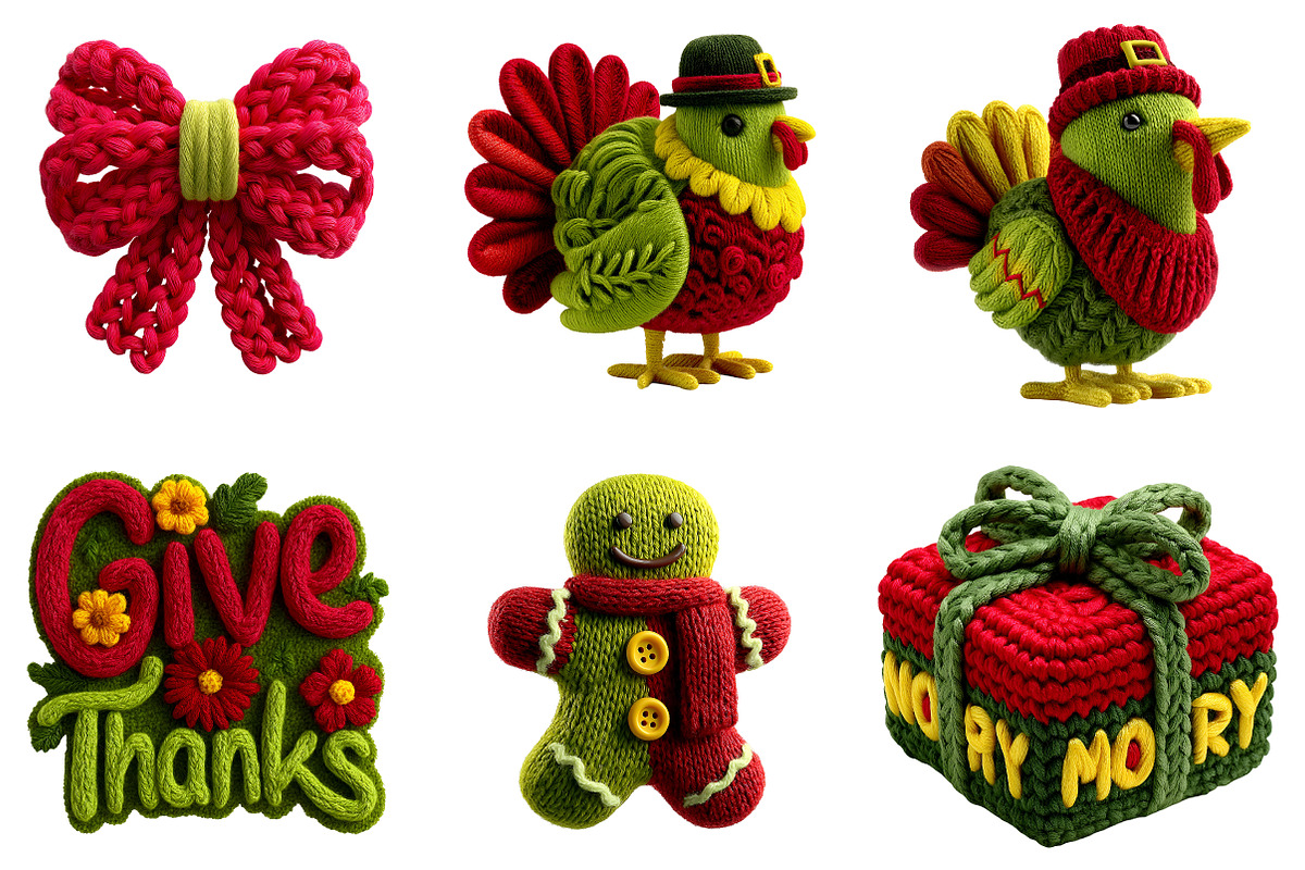 Faux Yarn Christmas PNG Bundle, an Illustration by CreationArt (Photo 4 of 4)