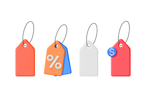 Set of 3d rendering vector price tag, an Object Illustration by Abscent