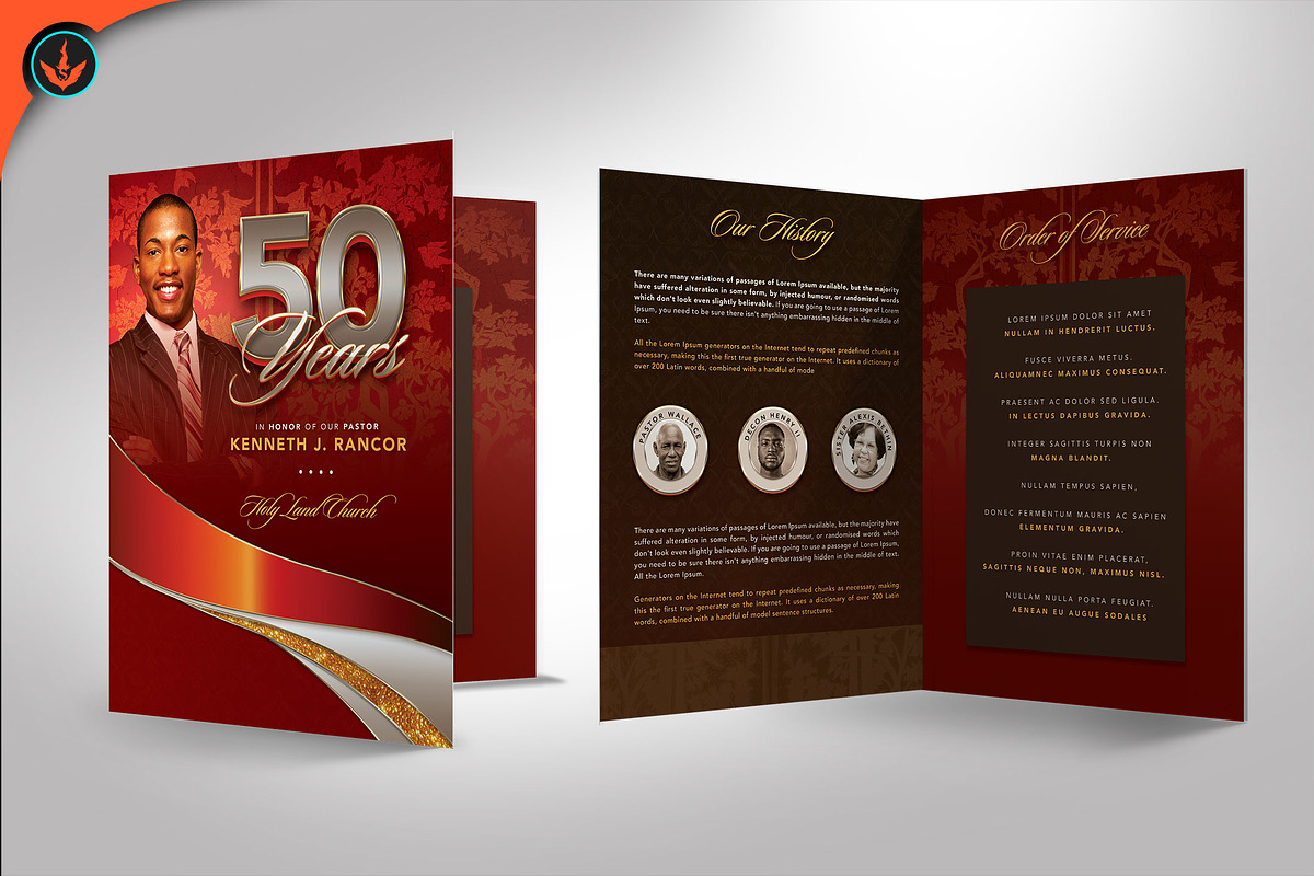 Crimson Pastor's Anniversary Program, a Brochure Template by SeraphimChris (Photo 3 of 6)