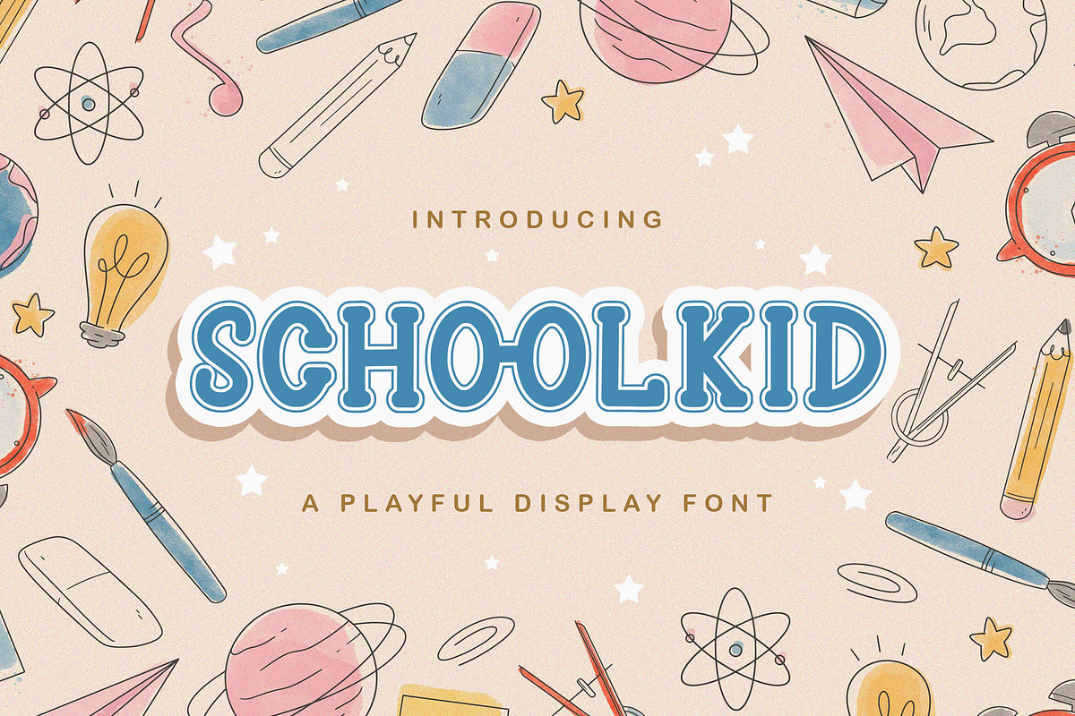 Schoolkid - Playful Display Font, a Slab Serif Font by StringLabs (Photo 1 of 7)
