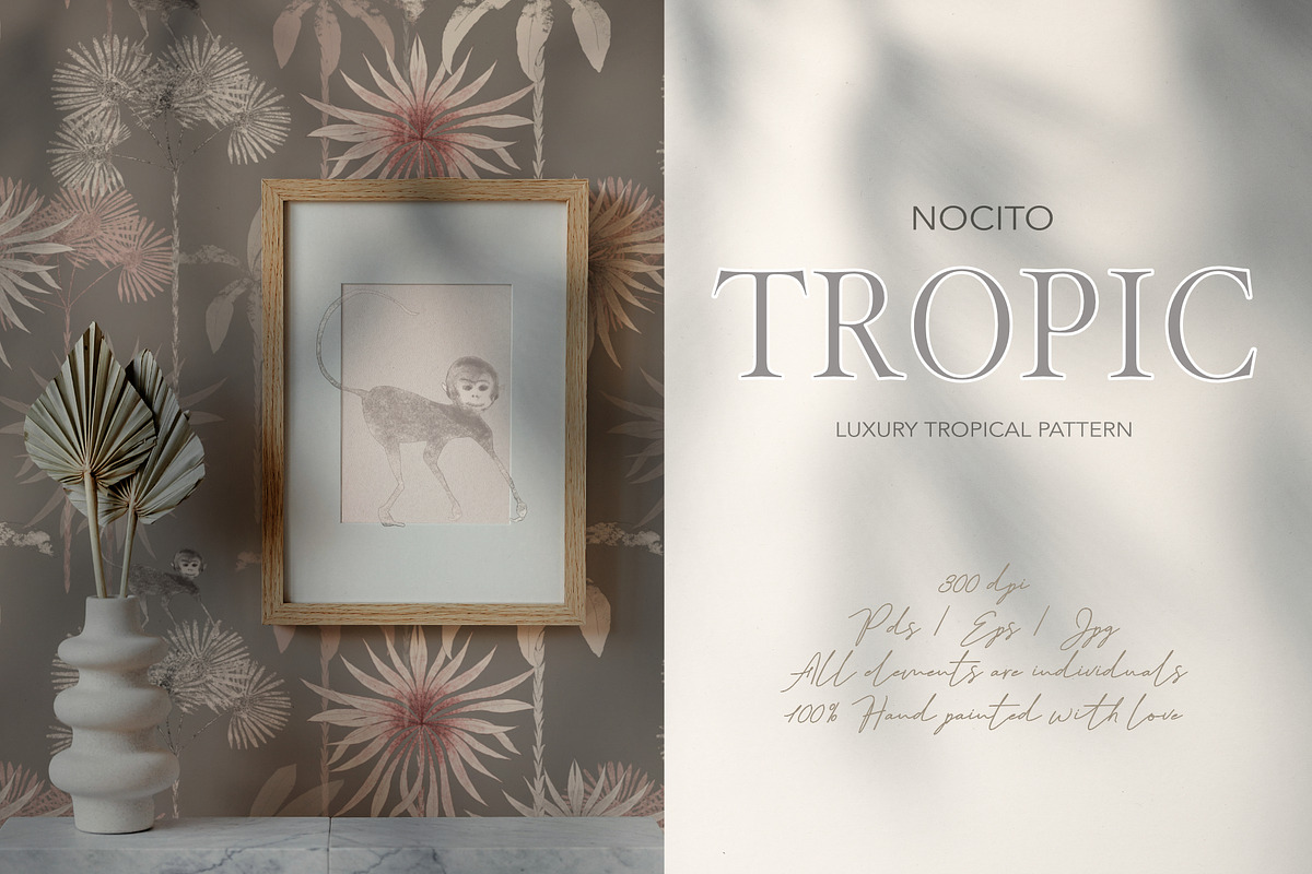 Tropic, Luxury Tropical Pattern, a Pattern Graphic by Nocito Design