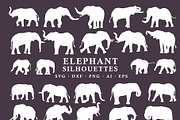 Elephant Silhouettes in Vector, an Animal Illustration by Seaquint (Thumbnail 2 of 3)