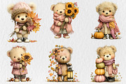 Whimsical Fall Autumn Teddy Bear Png, a Seasonal Illustration by Rose Art (Thumbnail 4 of 6)