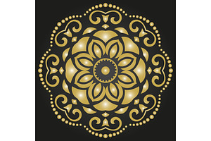Floral Vector Abstract Golden, a Decorative Illustration by FineArtStudio