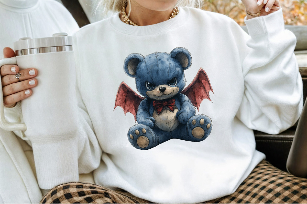 Halloween Scary Teddy Bear Clipart, an Illustration by Sublimation Artist (Photo 4 of 6)