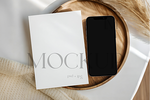 Boho 5x7 Card and Phone Mockup