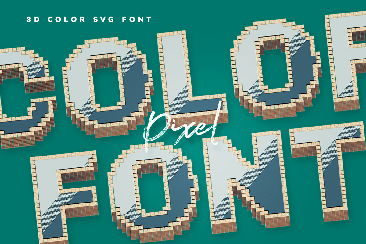 Pixel 1 - Color SVG Font, a Font by Deeezy