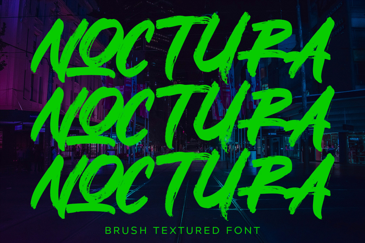 Noctura – Brush Textured Font, a Handwritten Font by MERCI STUDIO (Photo 1 of 8)