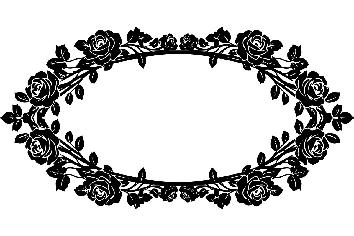 Floral Heart Circle WreathBlack Set, a Seasonal Illustration by Designer_Momina (Photo 16 of 18)