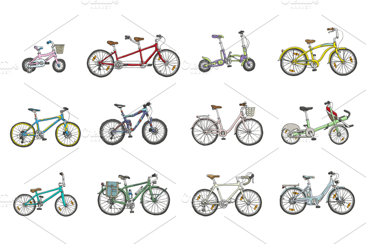 Big set of different bicycles., a Healthcare Illustration by WINS Doodle shop (Photo 2 of 5)