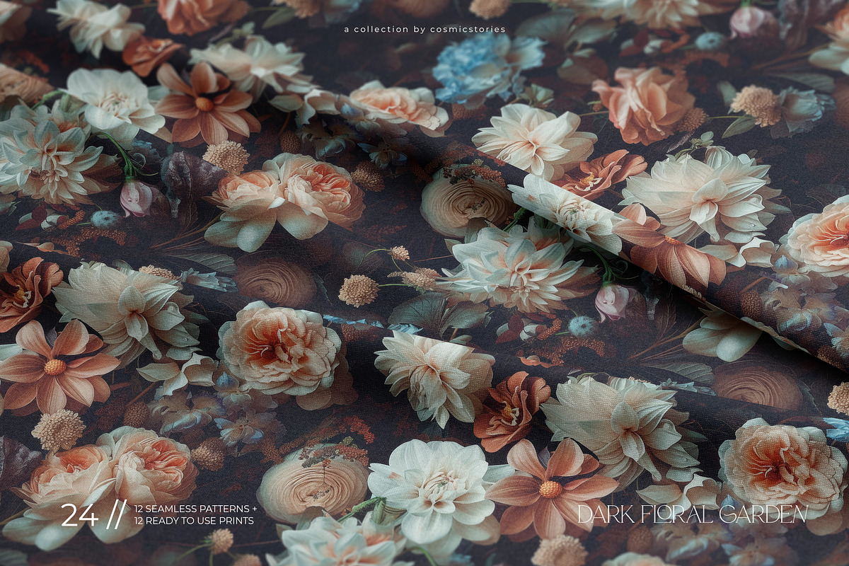 Dark floral patterns & prints, a Wallpaper Graphic by CarmineType (Photo 7 of 10)