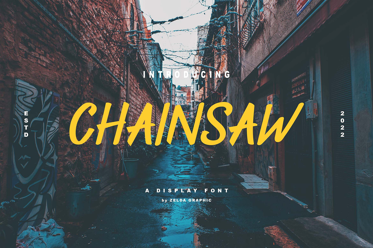 Chainsaw, a Sans Serif Font by Zelda Graphic (Photo 1 of 5)