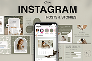 Sage Green Instagram templates Canva, a Social Media Template by Templates Boutique (Thumbnail 1 of 8)